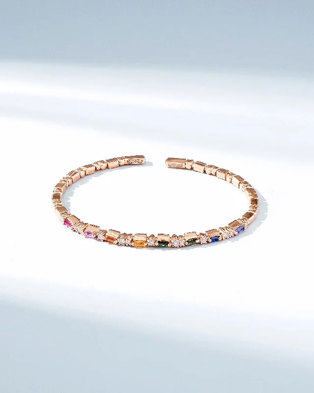 Timeless Elegance, Temporary Discounts – Act Fast Thin Mix Rainbow Sapphire Bangle