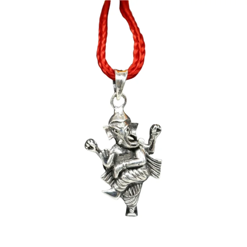 Discounted Jewelry For A Glamorous Look 925 fine pure silver dancing Ganesha divine blessing pendant, unique customized pendant, best gifting vintage style pendant necklace ssp870