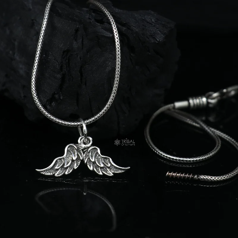 Save On Luxury Jewelry Pieces – Limited-Time Offers 925 sterling silver unique bird wing pendant/ bird feather pendant, silver wing necklace, Angel Wing Silver pendant, animal jewelry nsp647