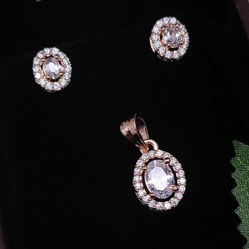 Clearance Sale On High-End Jewelry Collections Aamrapali Rose Gold Plated Pendant Set (Without Chain) Clearance Sale On High-End Jewelry Collections Aamrapali Rose Gold Plated Pendant Set (Without Chain)