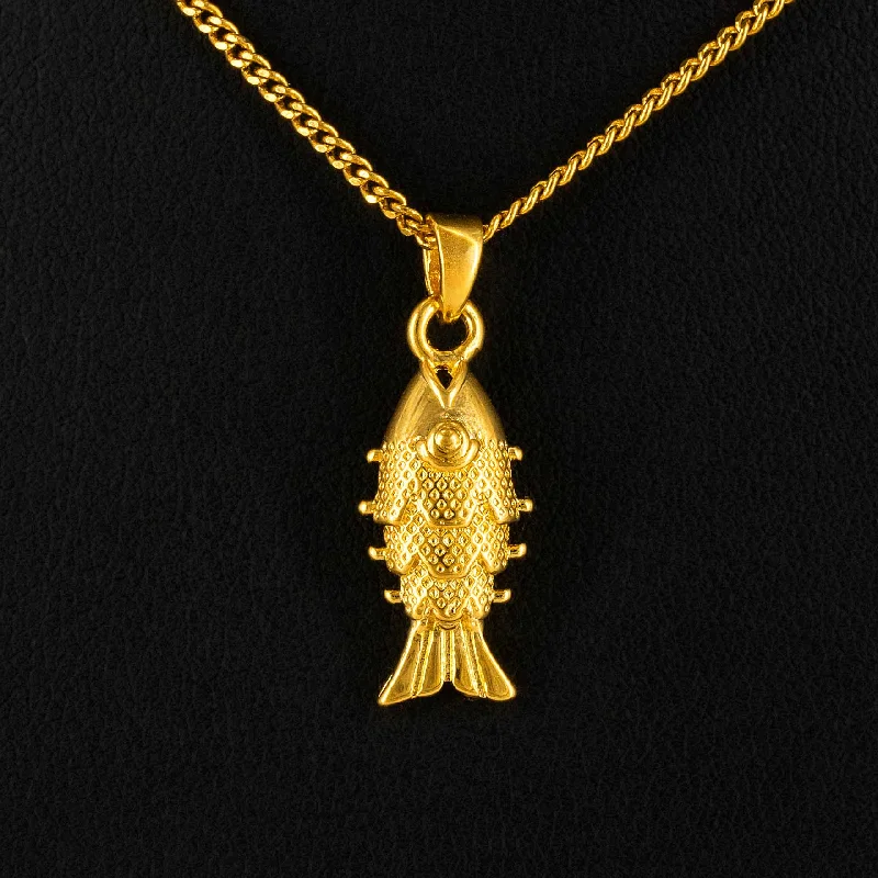 Eco-Friendly Sustainable Jewelry For Conscious Buyers Golden Fish Pendant PGLT28-07 Eco-Friendly Sustainable Jewelry For Conscious Buyers Golden Fish Pendant PGLT28-07
