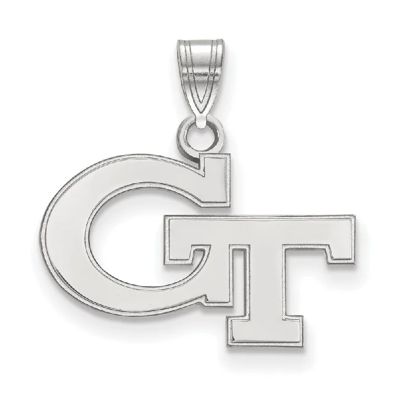 Stunning Jewelry At A Fraction Of The Price 10k White Gold Georgia Technology Small 'GT' Pendant