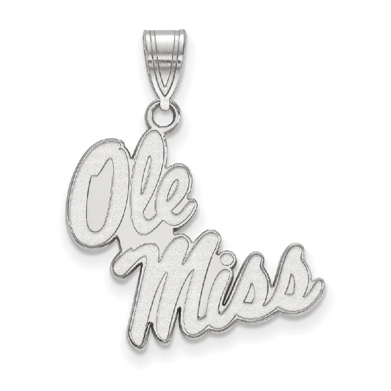 Huge Savings On Timeless Jewelry Collections 10k White Gold U. of Mississippi Large 'Ole Miss' Pendant