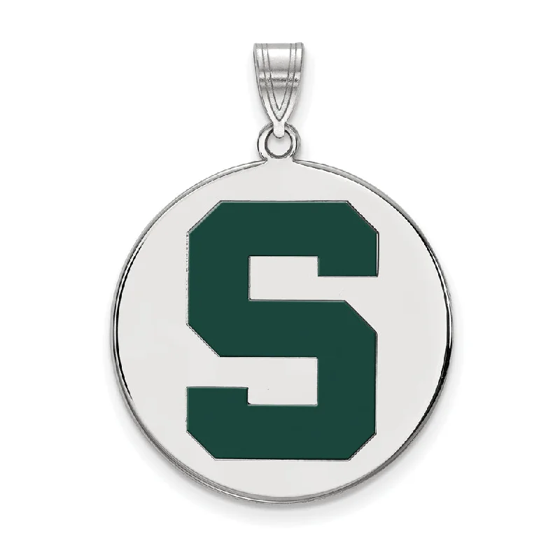 Jewelry Sale – Exclusive Styles At Lower Prices Sterling Silver Michigan State XL Enamel 'S' Disc Pendant Jewelry Sale – Exclusive Styles At Lower Prices Sterling Silver Michigan State XL Enamel 'S' Disc Pendant
