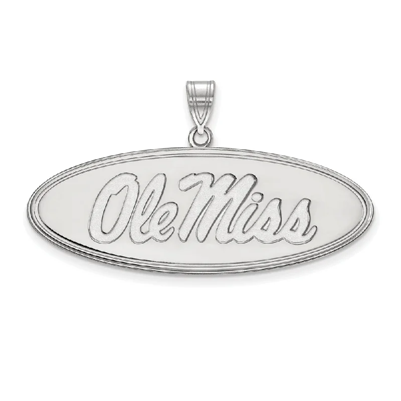 Sparkle On A Budget – Fine Jewelry For Less Sterling Silver U. of Mississippi Large Oval 'Ole Miss' Pendant Sparkle On A Budget – Fine Jewelry For Less Sterling Silver U. of Mississippi Large Oval 'Ole Miss' Pendant