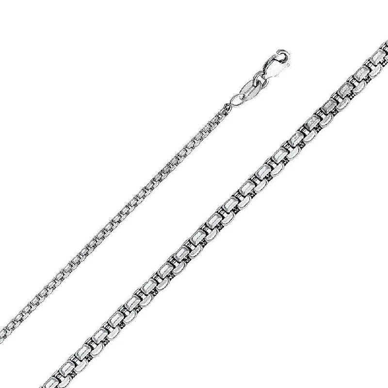 Luxury Jewelry Sale – Sparkle For Less 1.8mm Round Box & Flat Square Franco Chain