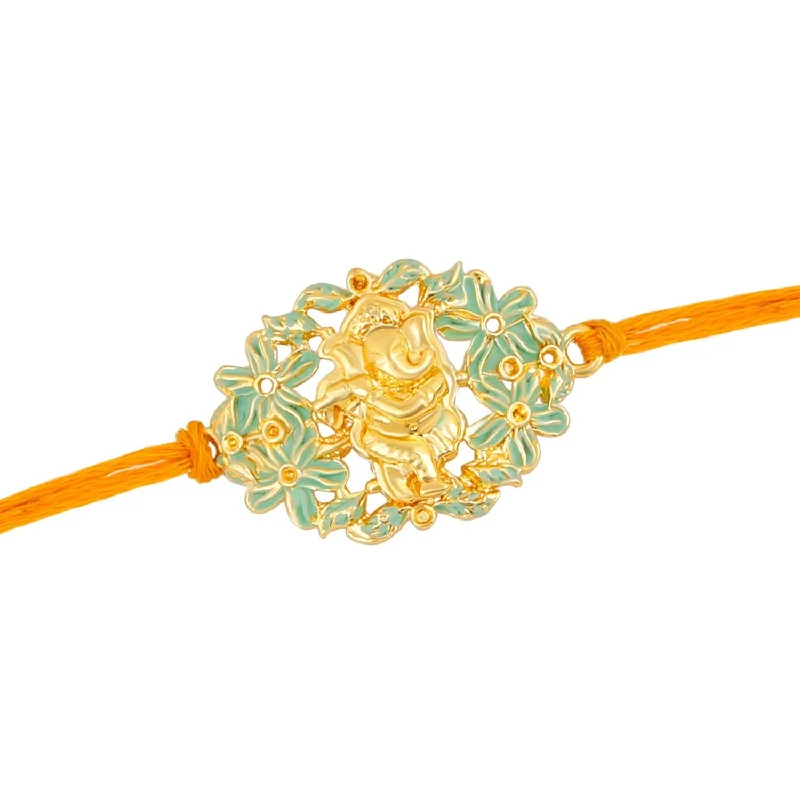 Flash Jewelry Sale – Get Stunning Pieces At Low Prices Mahi Gold Plated Floral Green Meena work Lord Ganesha Rakhi Bracelet for beloved brother/Bhaiya RA1100611G Flash Jewelry Sale – Get Stunning Pieces At Low Prices Mahi Gold Plated Floral Green Meena work Lord Ganesha Rakhi Bracelet for beloved brother/Bhaiya RA1100611G